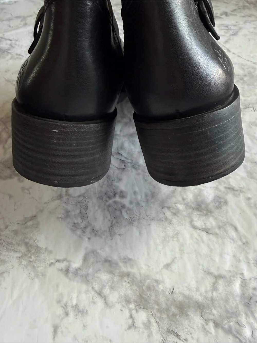 TORY BURCH Bennie Black Leather Buckled Ankle Biker Riding Boots Women’s Sz 8.5
